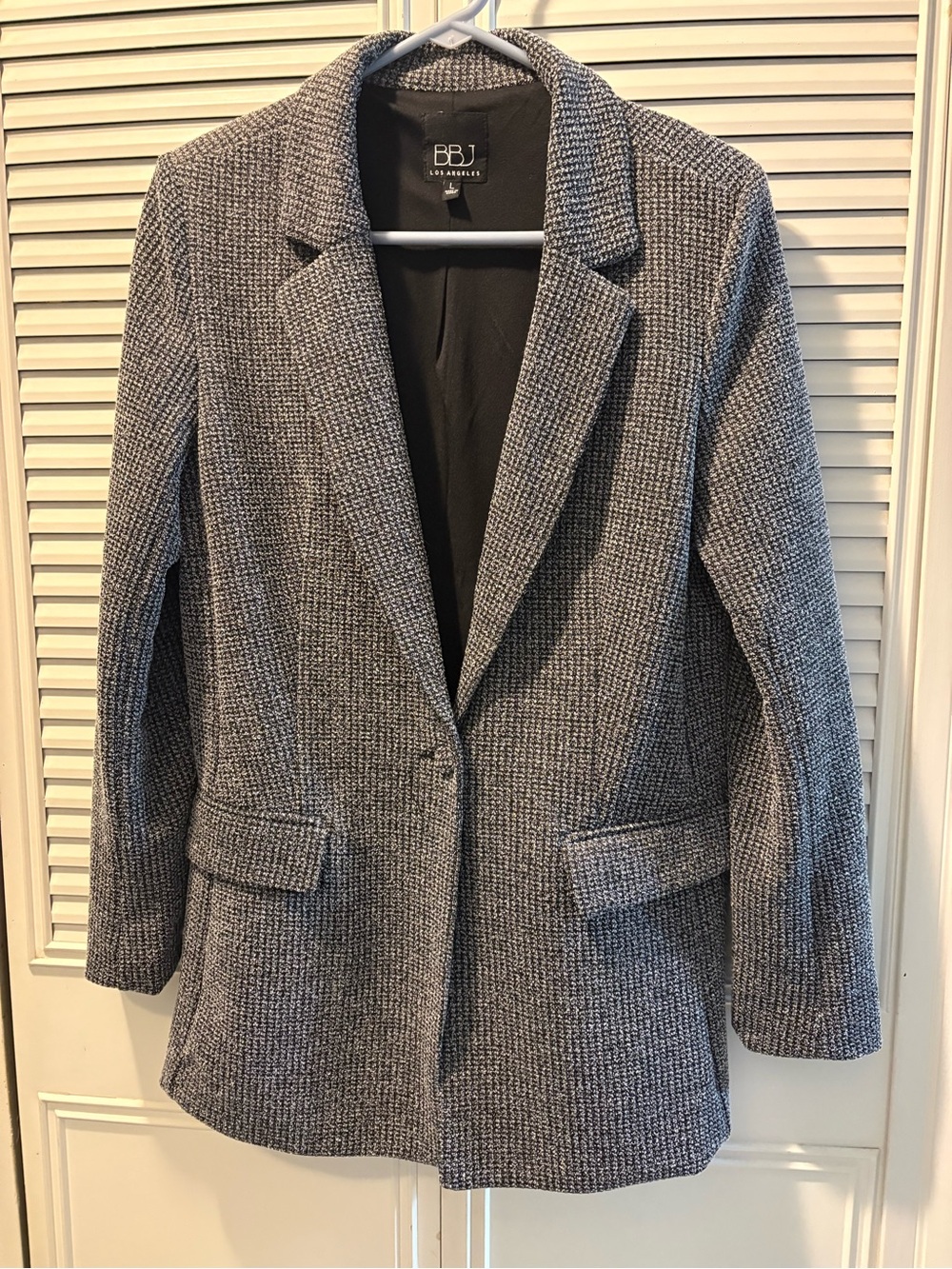 Women's Gray Knit Blazer Coat